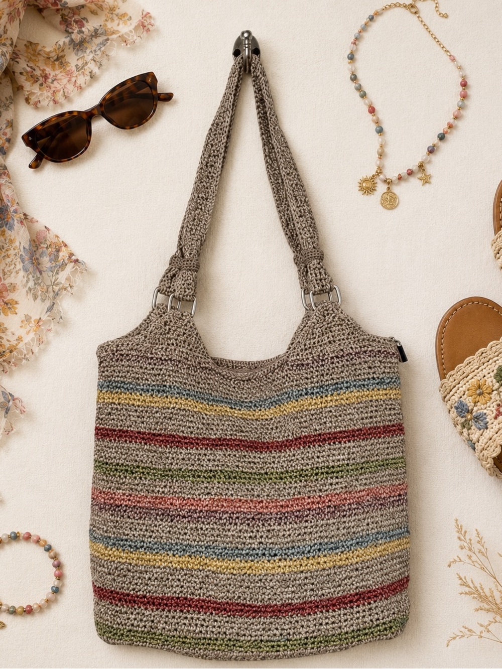 The Sak Crochet Hobo Shoulder Bag